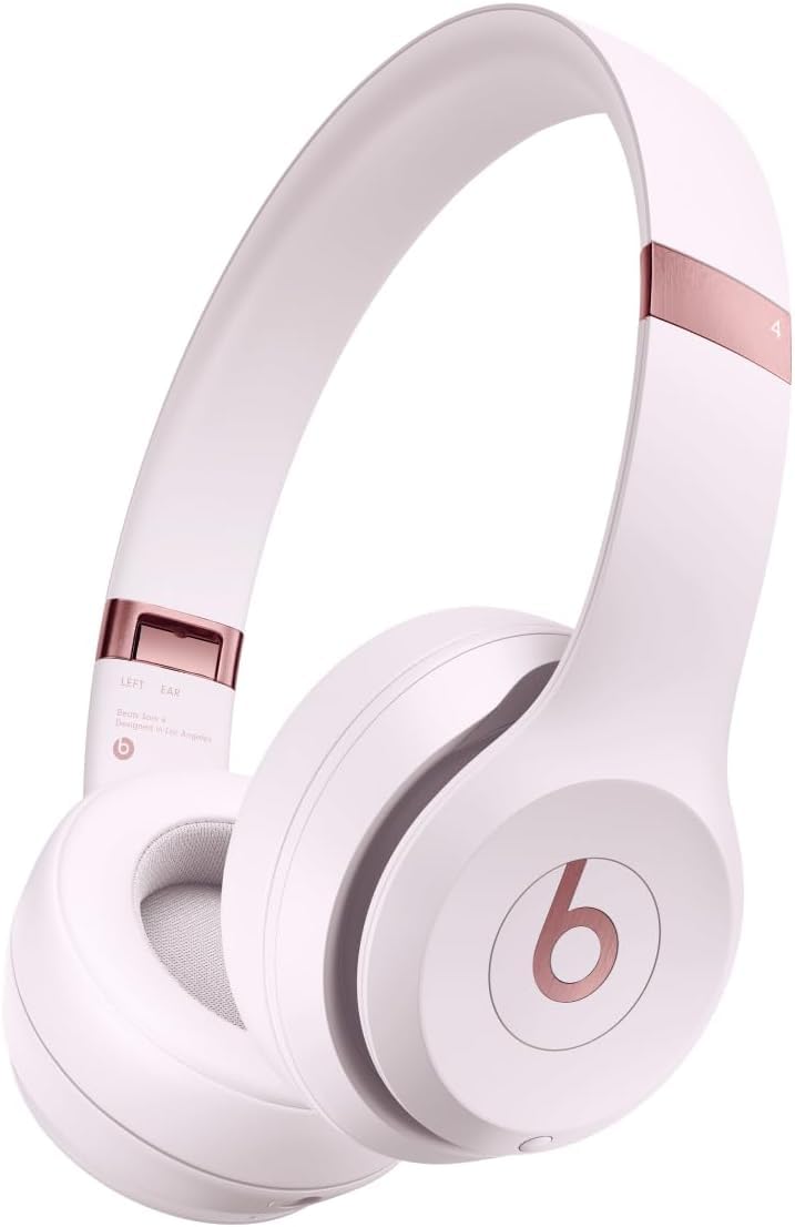 Beats Solo 4 Cloud Pink Renewed Premium Wireless Bluetooth On-Ear Headphones for Music Lovers on the Go