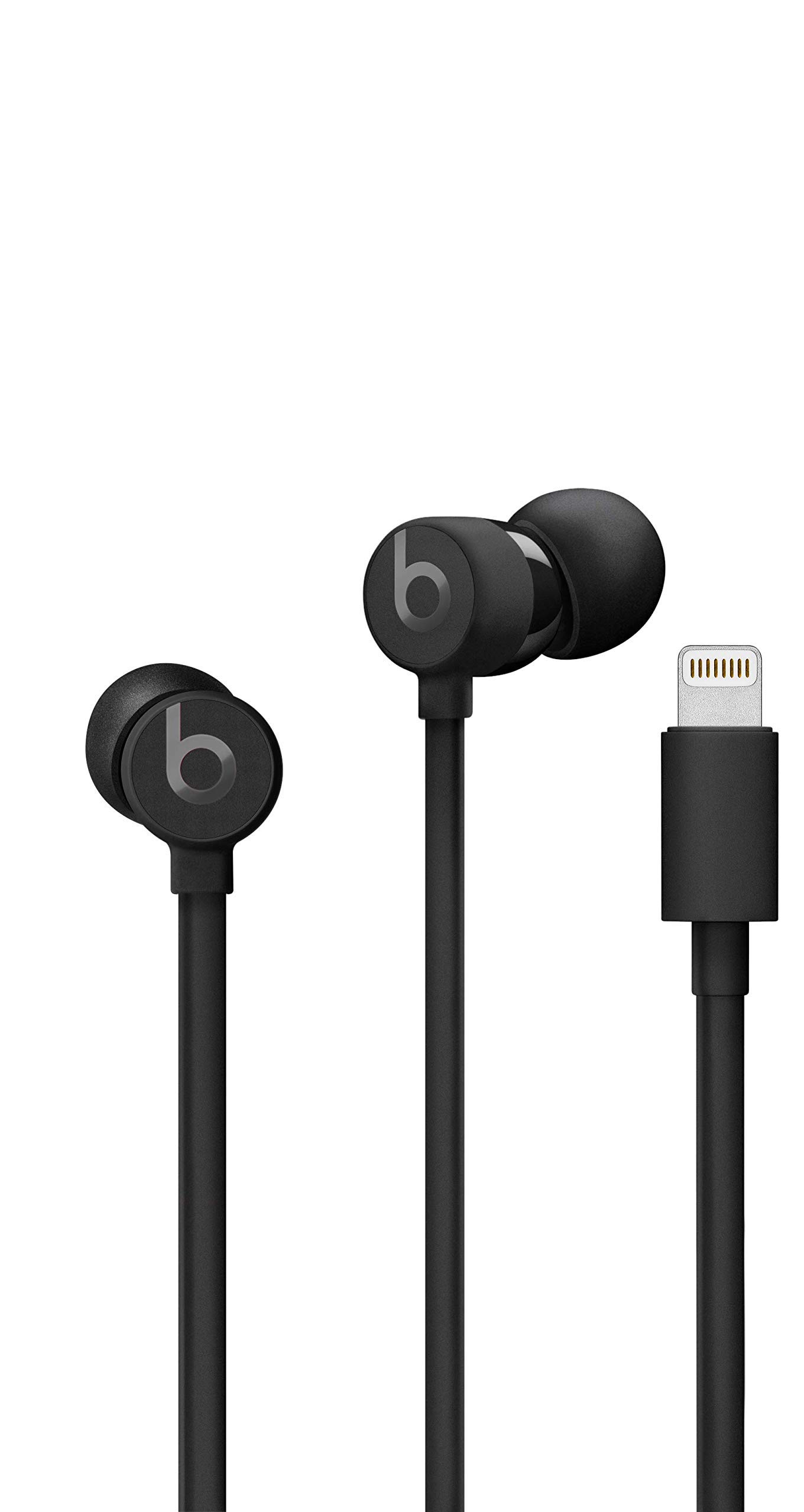 Beats urBeats3 Black Earphones with Lightning Connector for Men and Women (Renewed) Featuring Premium Sound Quality and