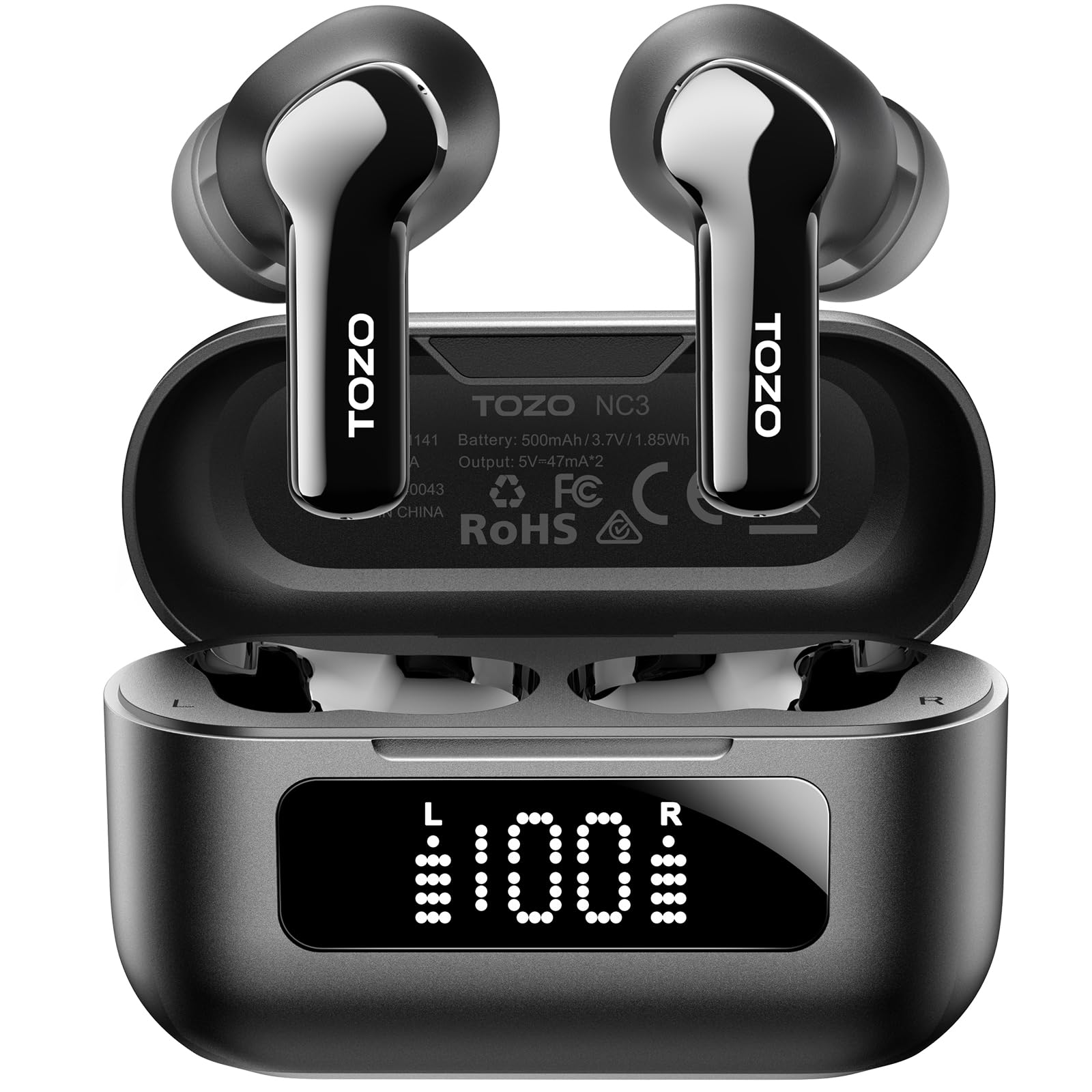 TOZO Hybrid Active Noise Cancelling Wireless Earbuds with Bluetooth 5.3 for Active Listeners
| TOZO AI Clear Call Ear B
